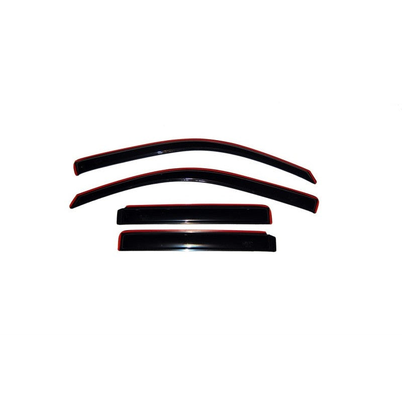 Four-piece smoke AVS In-Channel Ventvisor window deflectors for 2002-2008 Chevrolet, GMC, and Isuzu SUVs.