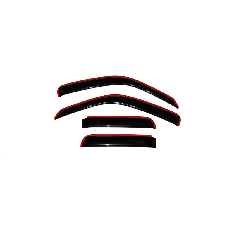 Four-piece set of dark smoke AVS In-Channel Ventvisor window deflectors for 2002-2007 Jeep Liberty