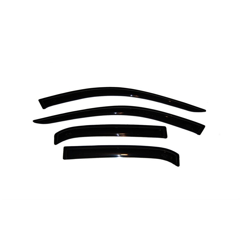 Four smoke-tinted AVS Ventvisor outside mount window deflectors for a 2003-2007 Honda Accord.