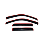 AVS dark smoke 4-piece in-channel window deflector set for 2004-2012 Chevrolet Colorado and GMC Canyon Crew Cab