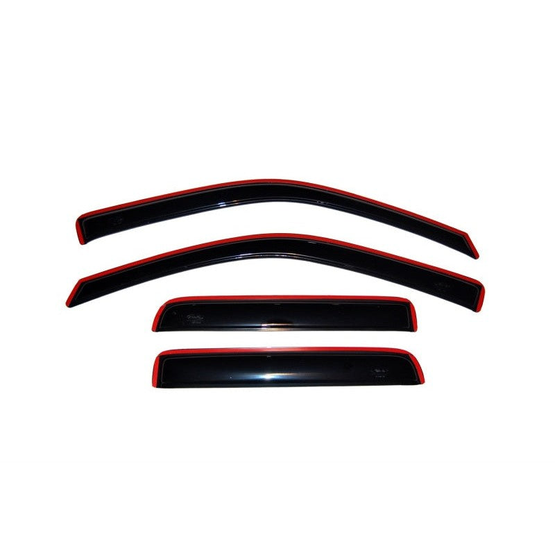 AVS dark smoke 4-piece in-channel window deflector set for 2004-2012 Chevrolet Colorado and GMC Canyon Crew Cab