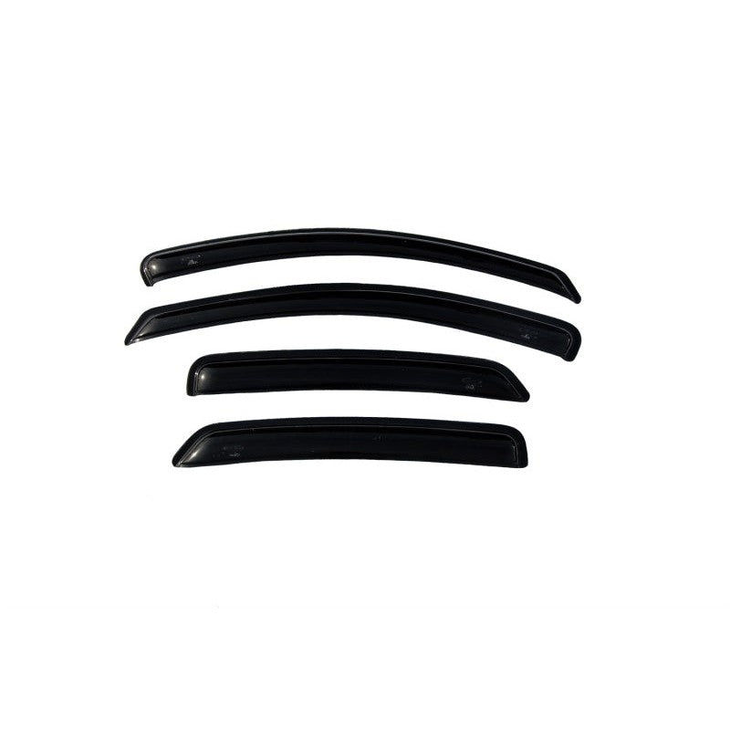 Four-piece set of AVS Original Ventvisor smoke finish window deflectors for 2005-2009 Ford and Mercury sedans.