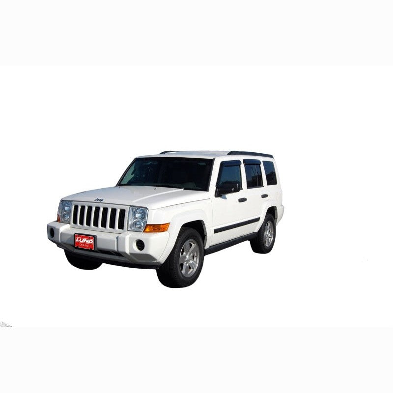 Set of four AVS Ventvisor smoke-tinted outside mount window deflectors for 2006-2010 Jeep Commander.