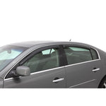 Four-piece set of AVS smoke-finish outside mount window deflectors for 2006-2011 Buick Lucerne.