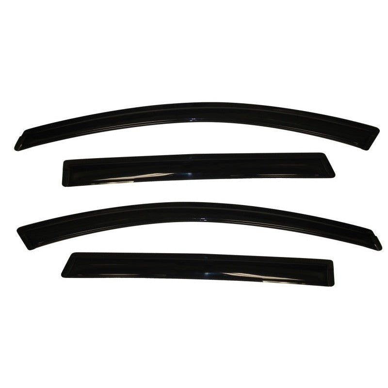 A set of four smoke-tinted AVS Ventvisor window deflectors for the 2007-2015 Mazda CX-9.