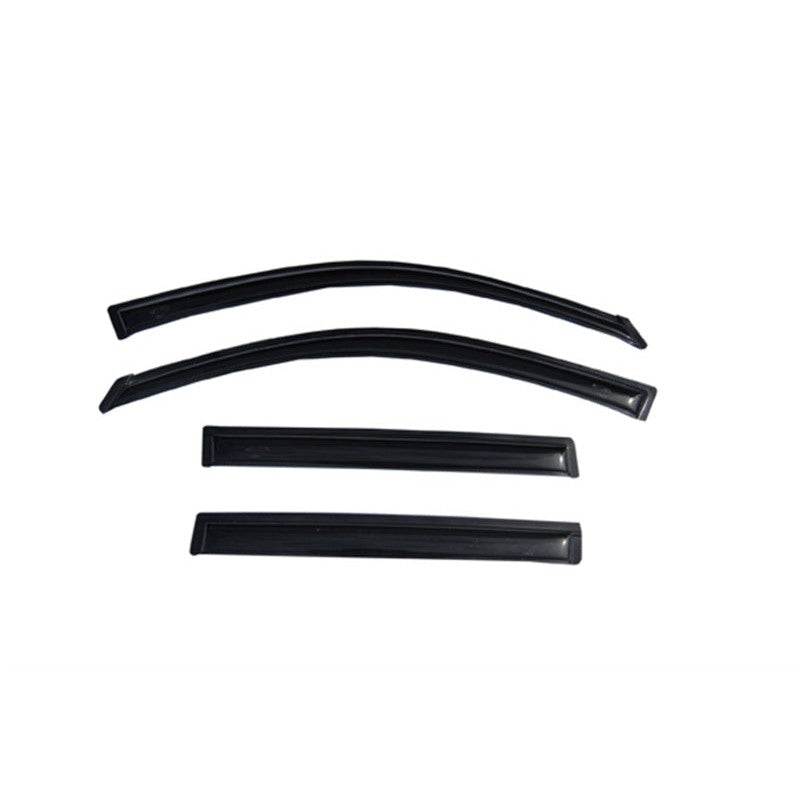 Four smoke-tinted AVS Ventvisor outside-mount window deflectors for 2008-2013 Toyota Highlander side windows.