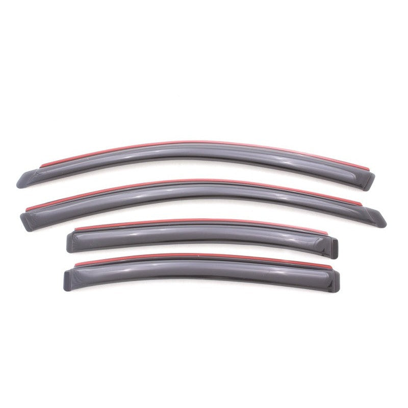 Four smoke-tinted AVS In-Channel Ventvisors for 2009-2014 Nissan Maxima front and rear windows.