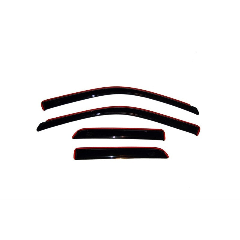 Set of four smoke-tinted AVS In-Channel Ventvisor window deflectors for Ram 1500 Quad Cab.
