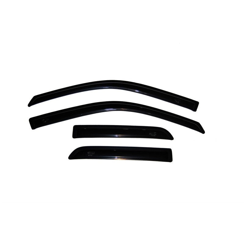 AVS smoke finish 4-piece window deflector set for 2009-2023 Dodge and Ram 1500 Quad Cab models.