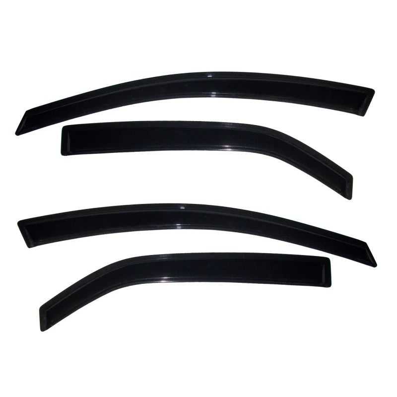 Set of 4 smoke AVS Ventvisor outside-mount window deflectors for 2010-2013 Kia Forte.
