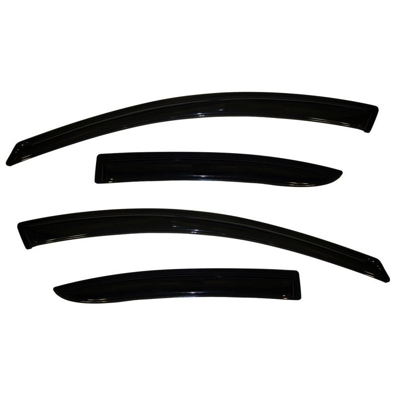 Set of four AVS Ventvisor smoke-tinted outside mount window deflectors for 2010-2013 Mazda 3.