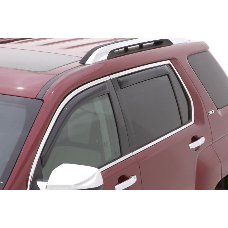 Four-piece set of AVS smoke-finish in-channel window deflectors for 2010-2017 GMC Terrain.
