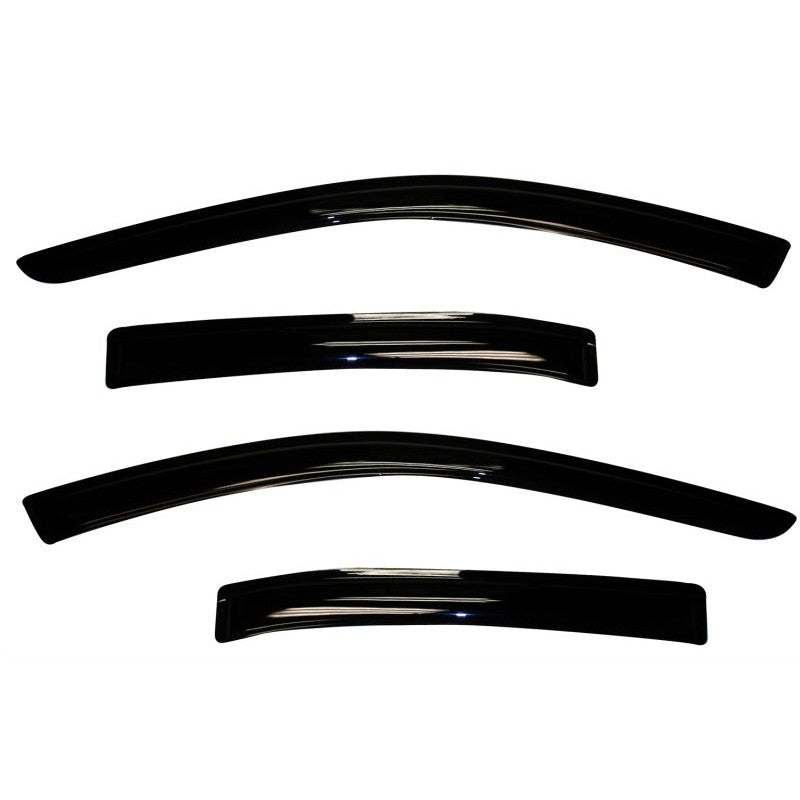 Four-piece set of AVS Ventvisor smoke-tinted outside mount window deflectors for 2010-2018 Ford Taurus.