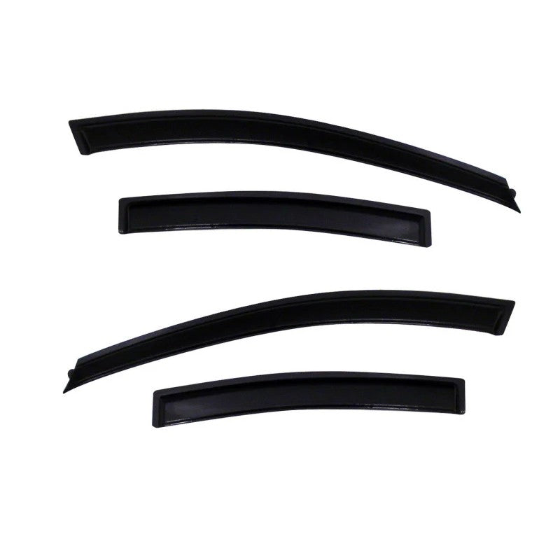 Four-piece set of smoke AVS Ventvisor outside mount window deflectors for Chevrolet Cruze.