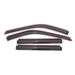 4-piece set of dark smoke AVS In-Channel Ventvisor window deflectors for 2011-2019 Ford Explorer.