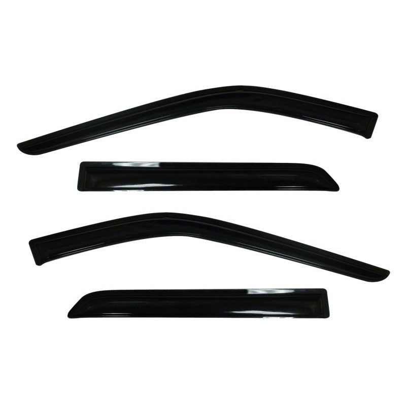 Four-piece set of AVS Ventvisor smoke-tinted window deflectors for 2011-2019 Ford Explorer outside-mount installation.