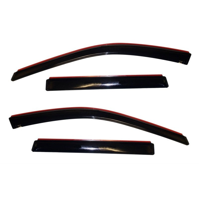 AVS In-Channel Ventvisor 4-piece window deflector set in smoke finish for 2011-2021 Jeep Grand Cherokee.