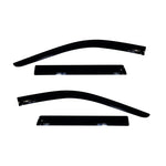 AVS smoke finish Ventvisor outside mount window deflectors installed on a Jeep Grand Cherokee 4-piece set.