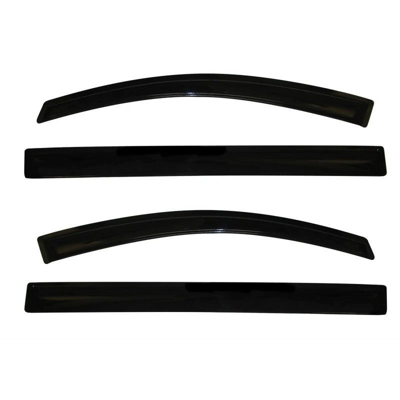 A set of four smoke-tinted AVS Ventvisor outside-mount window deflectors for 2011-2020 Toyota Sienna.