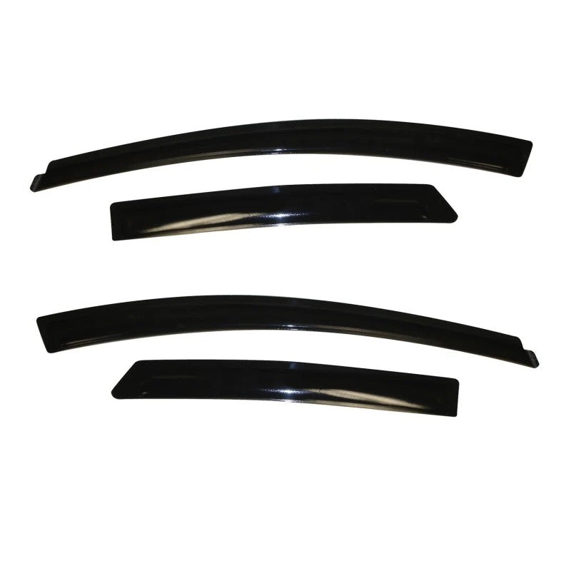 AVS Ventvisor smoke-finish outside mount window deflectors for a 4-door 2012-2018 Ford Focus.