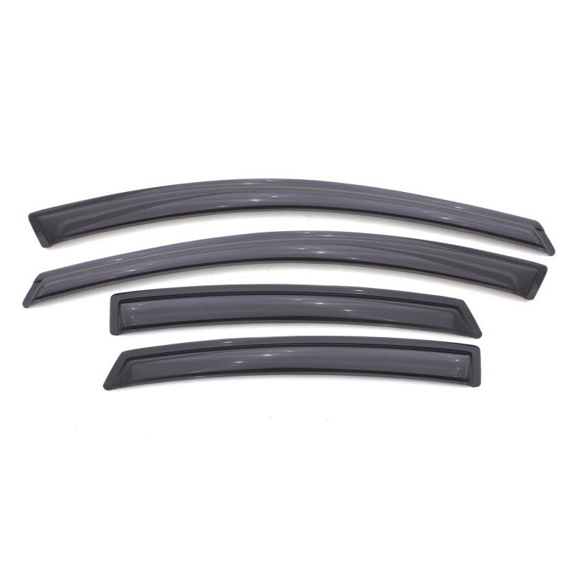 Set of four AVS Ventvisor smoke-finish outside mount window deflectors for 2013-2016 Dodge Dart.