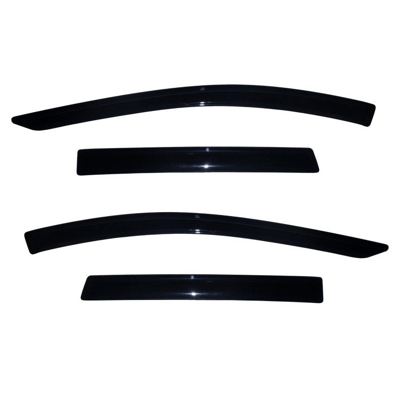 Four-piece set of AVS smoke-tinted outside mount window deflectors for a 2013-2019 Ford Escape.