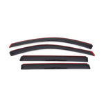 Four-piece set of dark smoke AVS In-Channel Ventvisor window deflectors for a 2013-2019 Nissan Pathfinder.