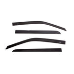 Four-piece set of dark smoke AVS In-Channel Ventvisor window deflectors for Ford F-150 and Super Duty pickups.