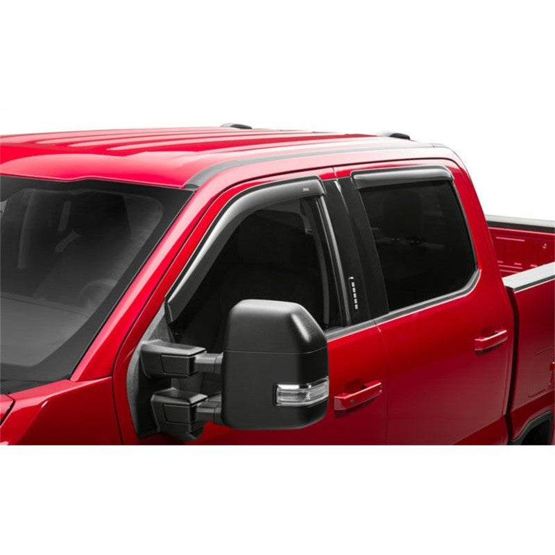 Set of four AVS smoke-tinted acrylic window deflectors for 2015-2026 Ford F-Series trucks.