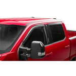 Set of four AVS smoke-tinted acrylic window deflectors for 2015-2026 Ford F-Series trucks.