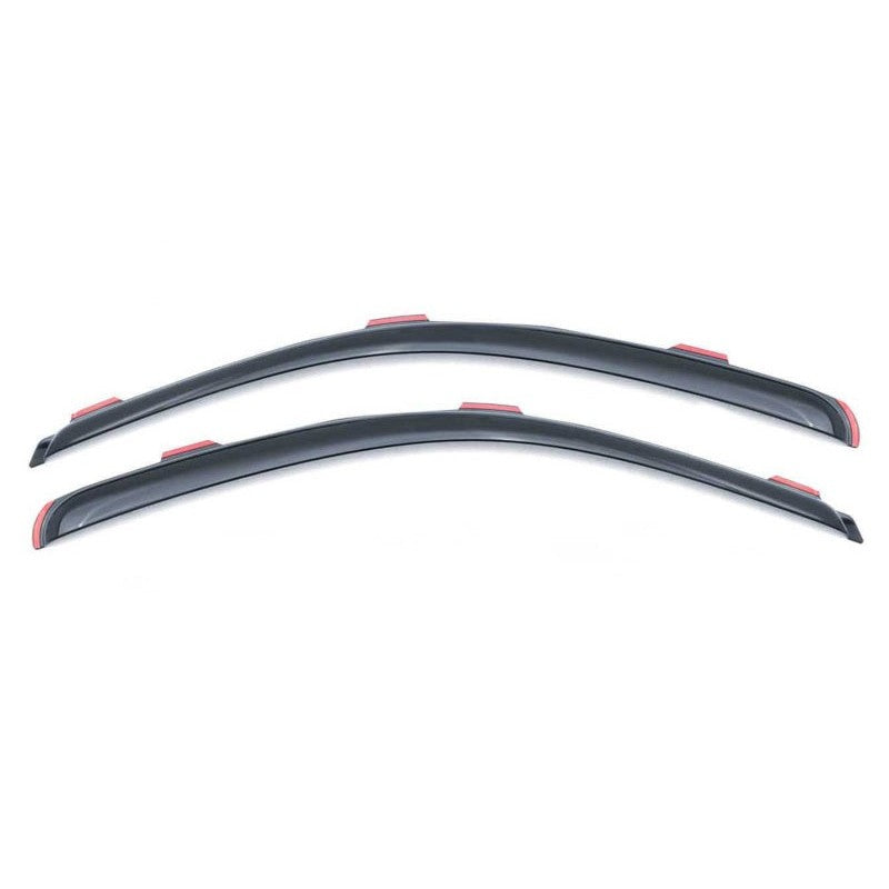 Dark smoke AVS In-Channel Ventvisor window deflectors for 2017-2026 Ford F-250 and F-350 Super Duty trucks.