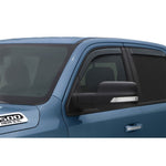 AVS In-Channel Ventvisor 4-piece window deflector set in smoke finish for a 2019-2025 Ram 1500 Quad Cab.