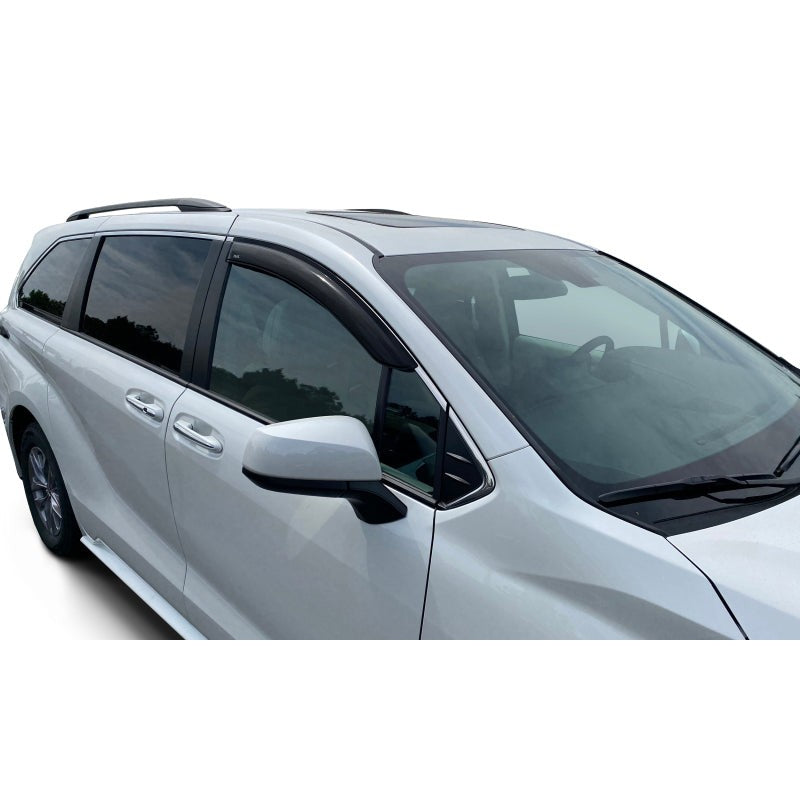 AVS Ventvisor smoke-tinted outside mount window deflectors 2-piece set for 2021-2025 Toyota Sienna.