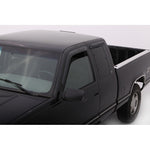 Four smoke-tinted AVS Ventvisor outside mount window deflectors for 1988-2000 Chevy and GMC C/K Extended Cab trucks.