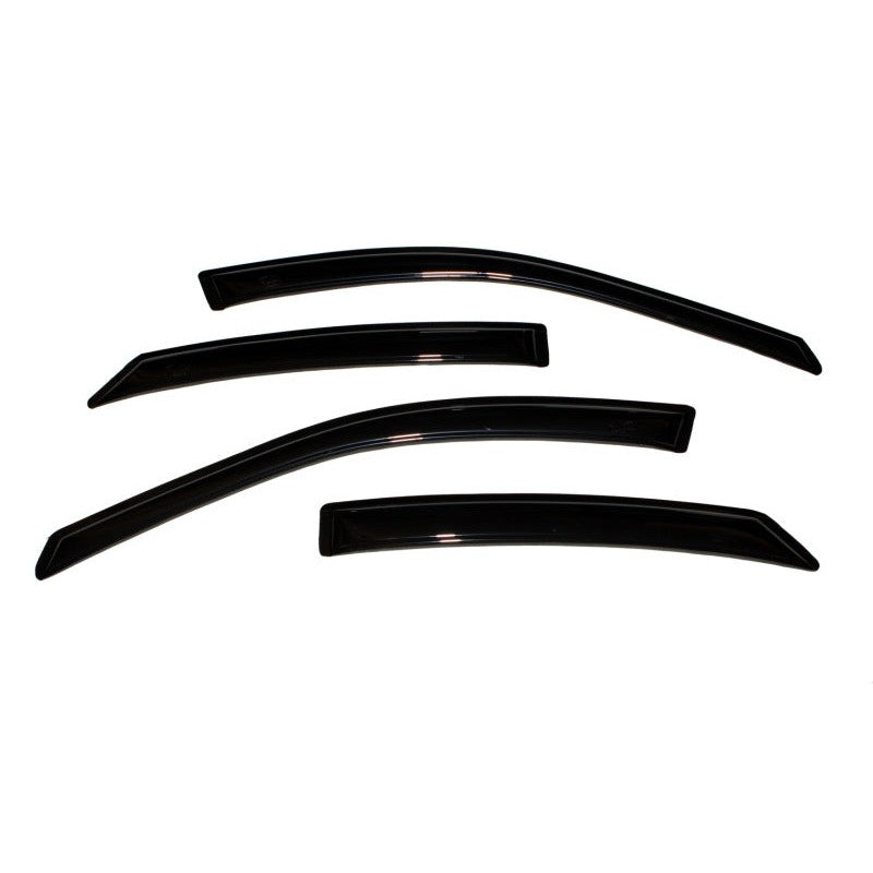 Four smoke-tinted acrylic AVS Ventvisor window deflectors for 1996-2007 Ford Taurus outside mount installation.