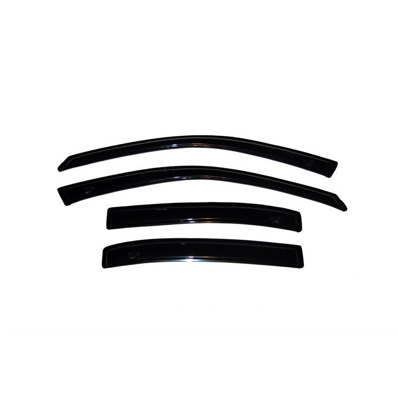 Set of four AVS smoke-tinted acrylic outside mount window deflectors for 1997-2005 Buick and Oldsmobile sedans.