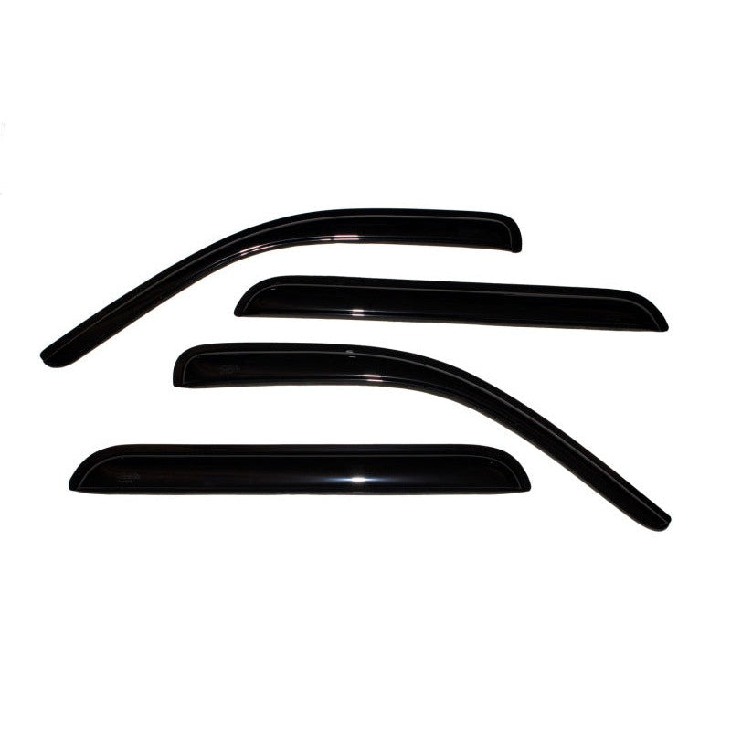 Four-piece set of AVS Ventvisor outside mount window deflectors in smoke finish for 1998-2003 Dodge Durango