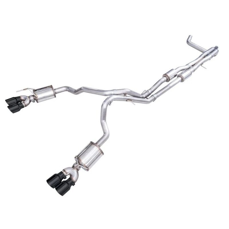 AWE 0FG Edition cat-back exhaust system with quad diamond black tips for 2021+ Chevrolet Tahoe and GMC Yukon 6.2L.