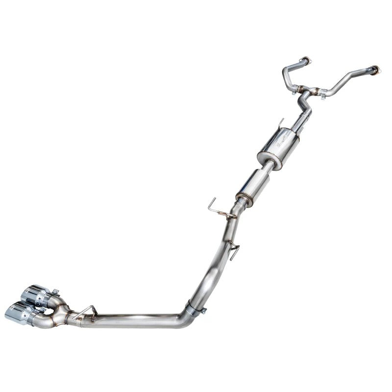 AWE 0FG T304L stainless cat-back exhaust with dual 4.5 inch chrome silver slash-cut tips for 2022-2025 Toyota Tundra