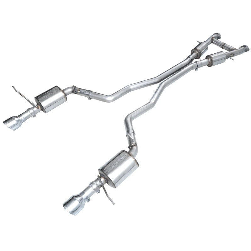 AWE Touring Edition 3-inch cat-back exhaust for Dodge Durango with dual 5-inch chrome silver slash-cut tips.