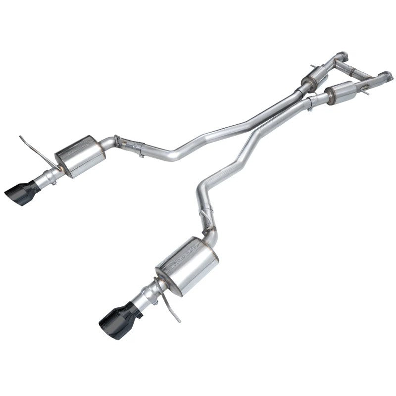 AWE Touring Edition cat-back exhaust system for Dodge Durango with dual 5-inch Diamond Black slash-cut tips.