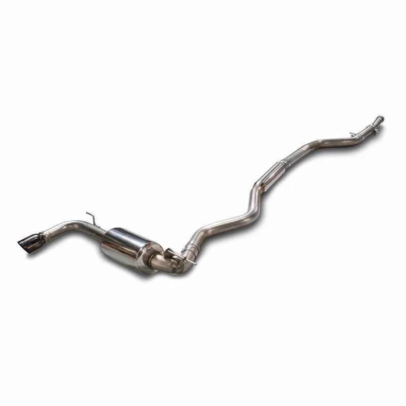 AWE Touring Edition exhaust system with resonated mid pipe and dual diamond black tips for BMW F30 320i.