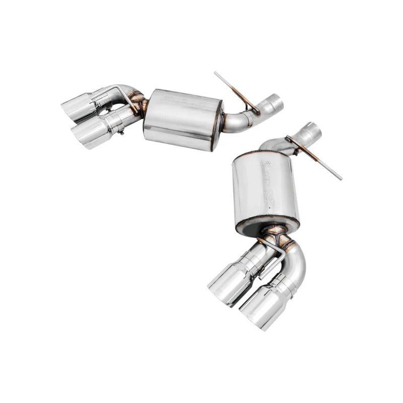 AWE Tuning Touring Edition axle-back exhaust system with quad 4.5-inch chrome silver tips for 2016-2024 Camaro.