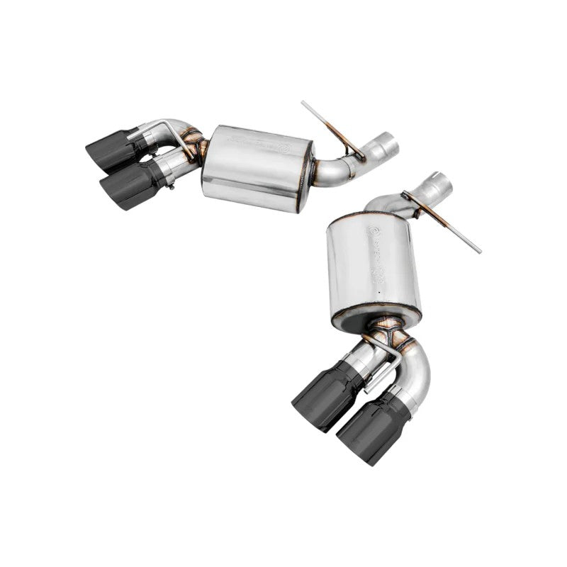 AWE Touring Edition axle-back exhaust system featuring 3-inch piping and quad 4.5-inch diamond black tips.