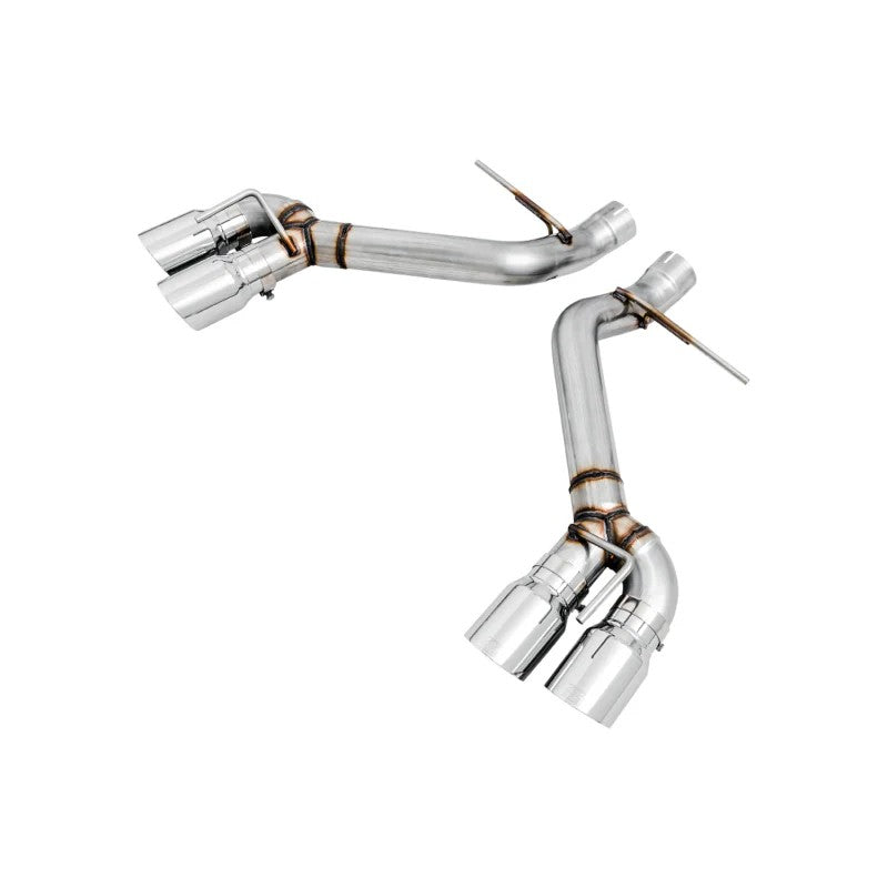 AWE Track Edition axle-back exhaust for Chevrolet Camaro with quad 4.5-inch double-walled chrome silver tips.