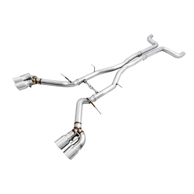 AWE Track Edition cat-back exhaust system with quad 4.5-inch chrome silver tips for 2016-2024 Chevrolet Camaro