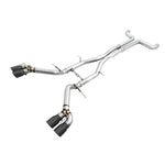 AWE Track Edition non-resonated cat-back exhaust with quad 4.5-inch diamond black tips for 2016-2024 Chevy Camaro.