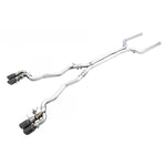 AWE SwitchPath Cat-Back Exhaust with dual 3-inch T304L stainless steel piping and quad 4-inch Diamond Black tips