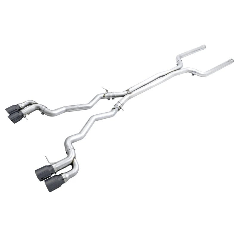 AWE Track Edition cat-back exhaust with X-pipe and quad 4-inch diamond black tips for 2018-2023 BMW M5 F90