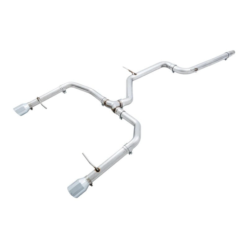 AWE Tuning Track Edition exhaust system with 102mm Chrome Silver slash-cut tips for 2019-2021 Volkswagen Jetta GLI.